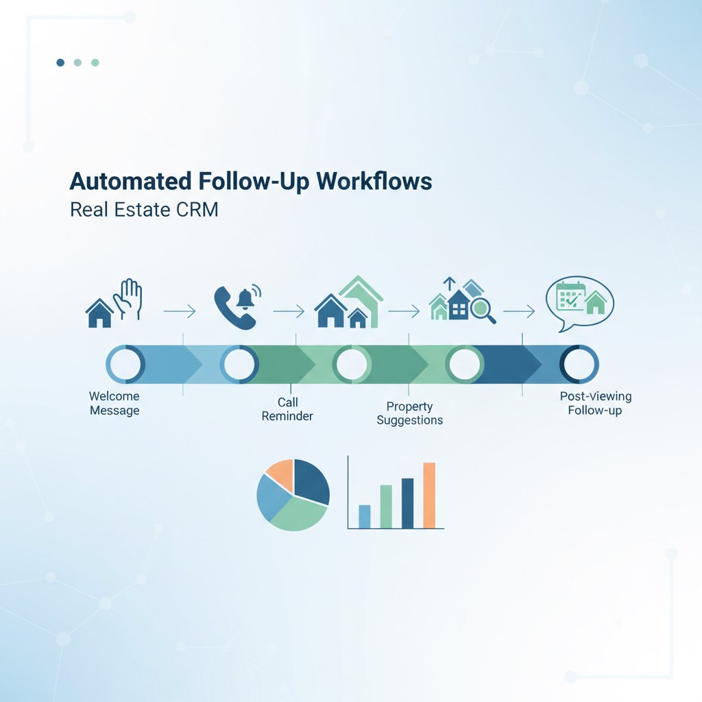 Infographic về tự động hóa follow-up trong CRM bất động sản